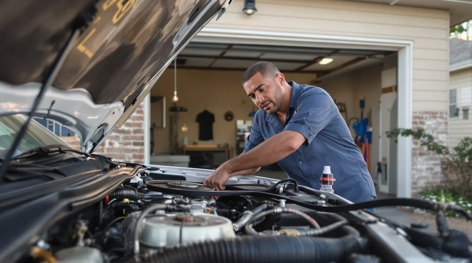 Mobile auto repair at work